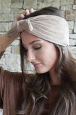 Nora Stretch Velour Headband Mocha